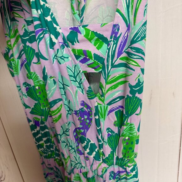 Lilly Pulitzer Gianni Skort Romper Purple Iris on the Chase M EUC - Picture 5 of 13